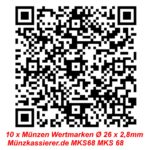 10 x Münzen Wertmarken Ø 26 x 2,8mm. Münzkassierer.de MKS68 MKS 68 (1)